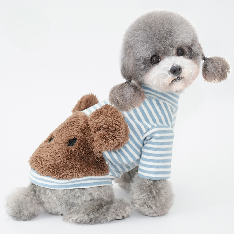 Pet Bear Costume Two Legs Design Knit Collar