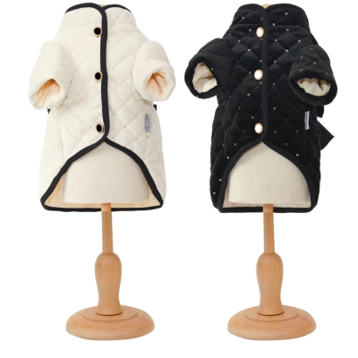 Pet Quilted Vest Bow Detail Winter Fashion 02