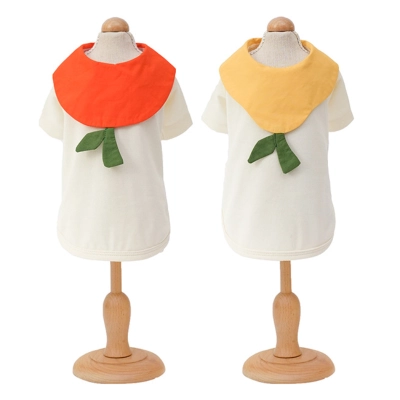 Pet Short Sleeve Dress Bow Neck Summer Style 01