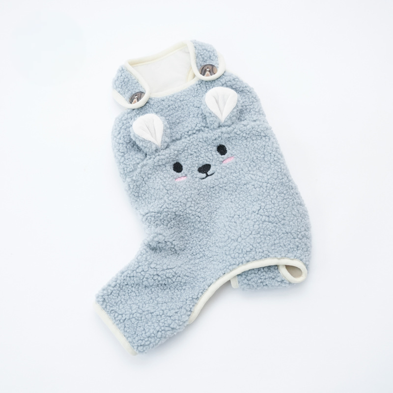 Pet Animal Hoodie Plush Jumpsuit Winter Warm Outfit