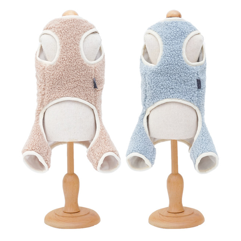 Pet Animal Hoodie Plush Jumpsuit Winter Warm Outfit