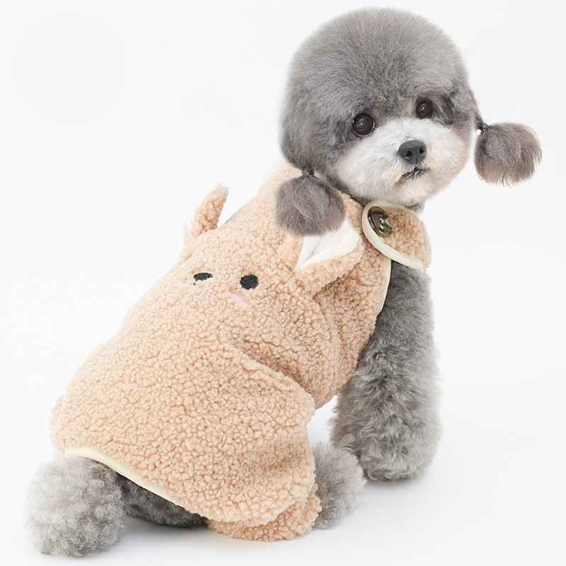 Pet Animal Hoodie Plush Jumpsuit Winter Warm Outfit