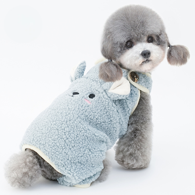 Pet Animal Hoodie Plush Jumpsuit Winter Warm Outfit