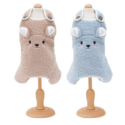 Pet Animal Hoodie Plush Jumpsuit Winter Warm Outfit 01