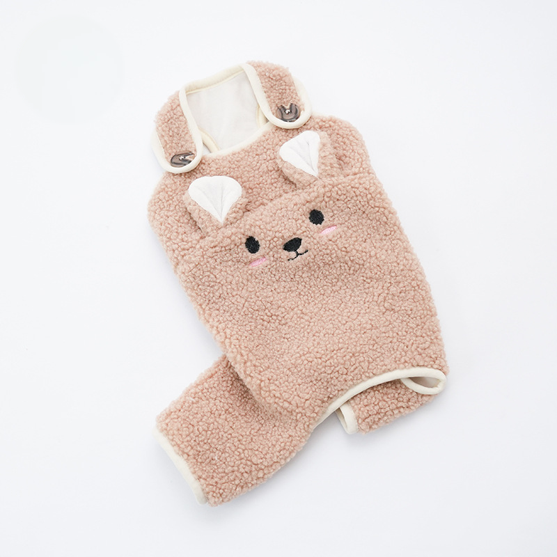 Pet Animal Hoodie Plush Jumpsuit Winter Warm Outfit