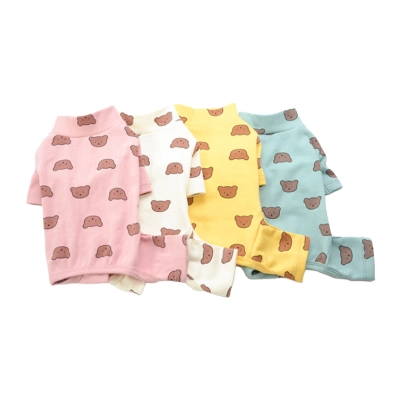 Pet Bear Print Bodysuit Stretch Cotton Four Legs 01