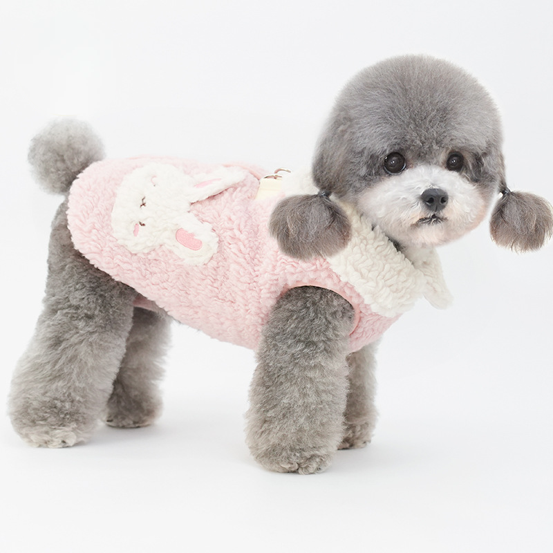 Winter Warm Pet Vest Cozy Fleece Button Closure
