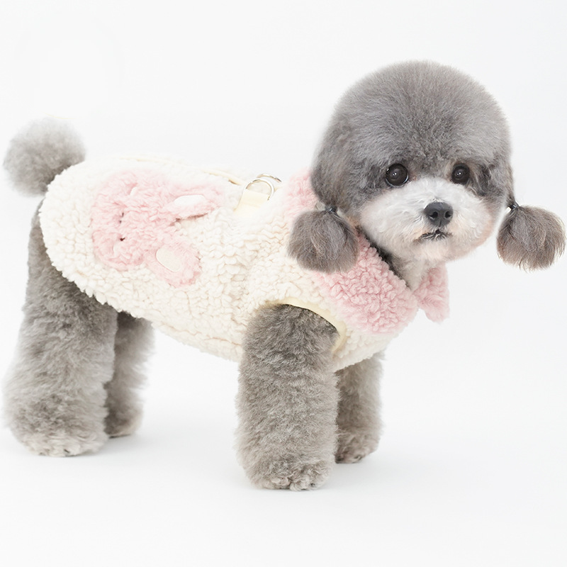 Winter Warm Pet Vest Cozy Fleece Button Closure