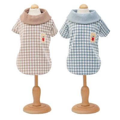 Stylish Checkered Pet Dog Two - legged Coat 01