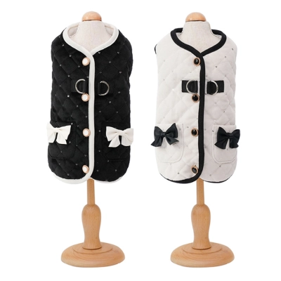 Warm Open Front Sequin Quilted Pet Vest 01