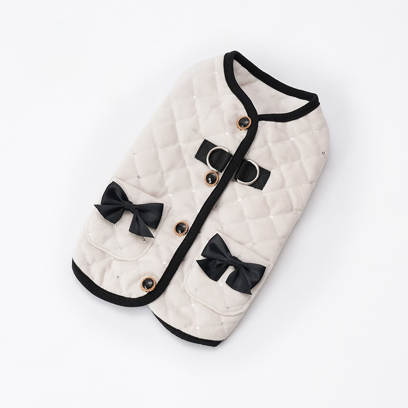 Warm Open Front Sequin Quilted Pet Vest