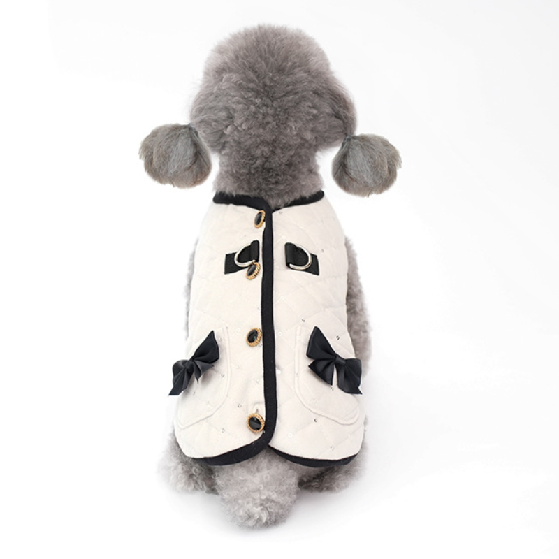 Warm Open Front Sequin Quilted Pet Vest