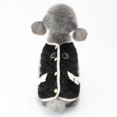 Warm Open Front Sequin Quilted Pet Vest 02