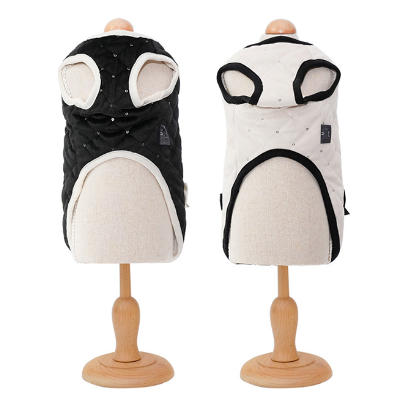 Warm Open Front Sequin Quilted Pet Vest