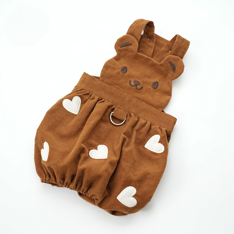 Autumn Winter Corduroy Bear Overalls