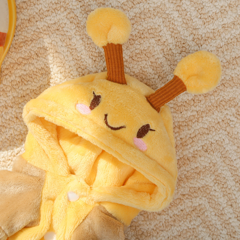 Smiley Bee Fleece Pet Four-Legged Outfit