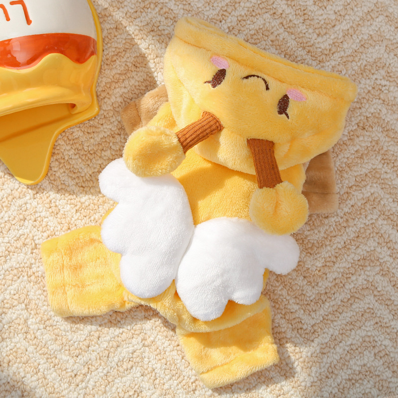 Smiley Bee Fleece Pet Four-Legged Outfit