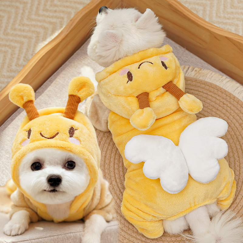Smiley Bee Fleece Pet Four-Legged Outfit