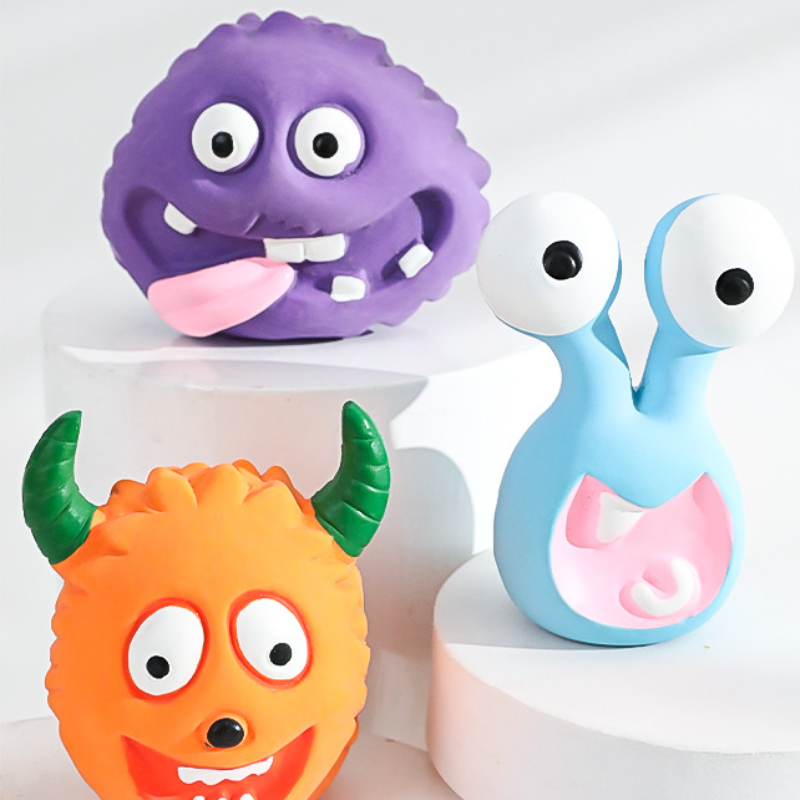 Colorful Monster Latex Dog Toy