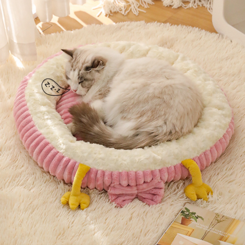 Cozy Duck Pet Bed Winter Warmth