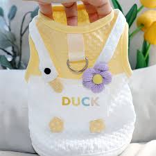 Cute Cartoon Funny Big White Goose Pocket Traction Pet Clothes review Emily Carter