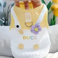 Cute Cartoon Funny Big White Goose Pocket Traction Pet Clothes review 0