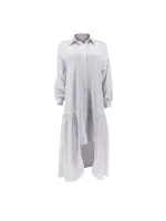 Women'S Fashion Loose Casual Button Up Shirt Skirt