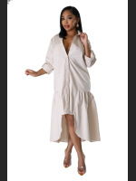 Women'S Fashion Loose Casual Button Up Shirt Skirt