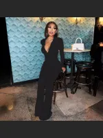 Autumn And Winter Fashion Ribbed Zipper Solid Color Jumpsuit