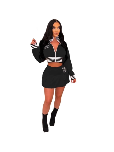 Autumn And Winter Fashionable Baseball Uniform Letter Skirt Set 01