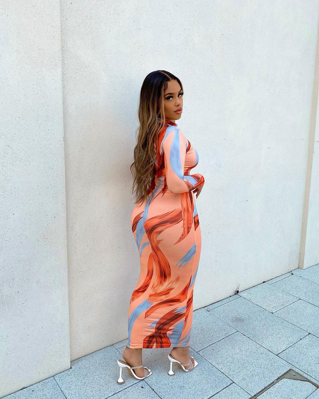 Early Autumn Fashionable And Sexy Printed Long Sleeved Dress