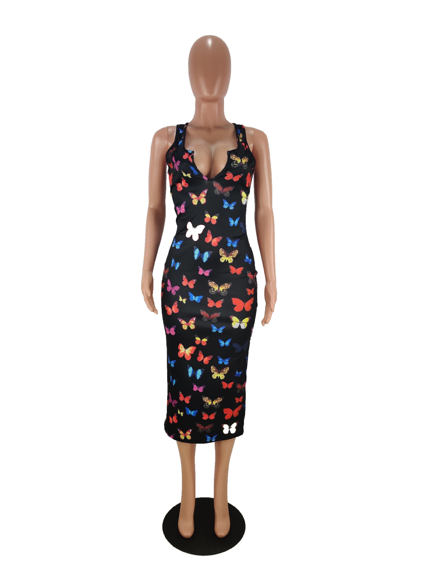 Fashionable Butterfly Printed Home Mid-Length Skirt