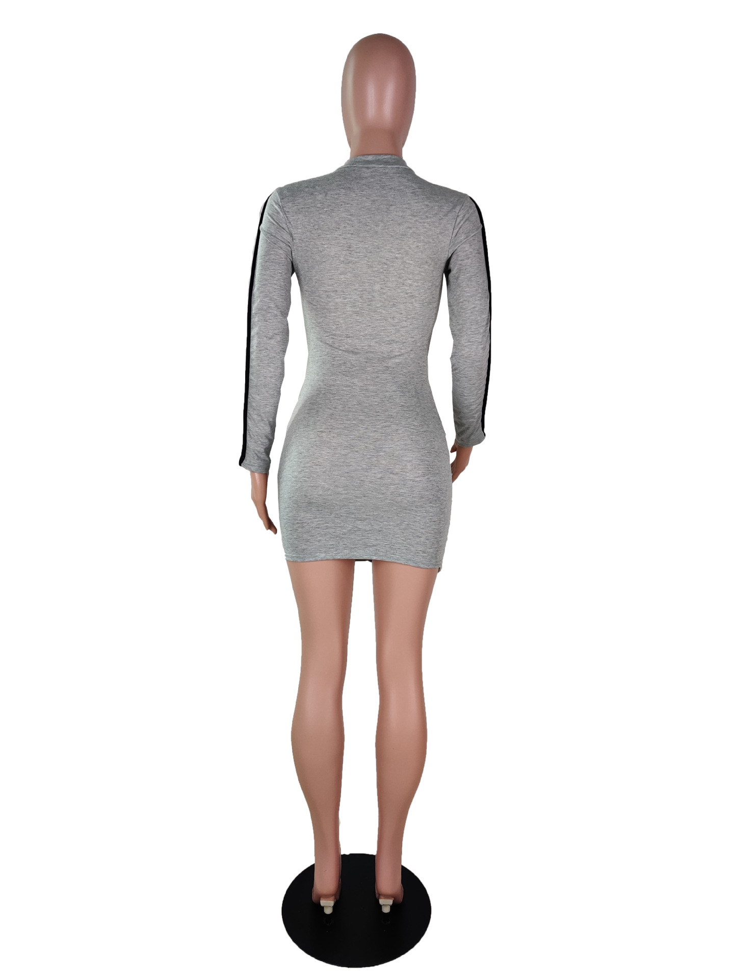 Fashionable Women's Sexy Pleated Zipper Slim Fit Dress