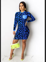 Leopard Print Digital Print Tight Dress | Stylish Fitted Women's Dress