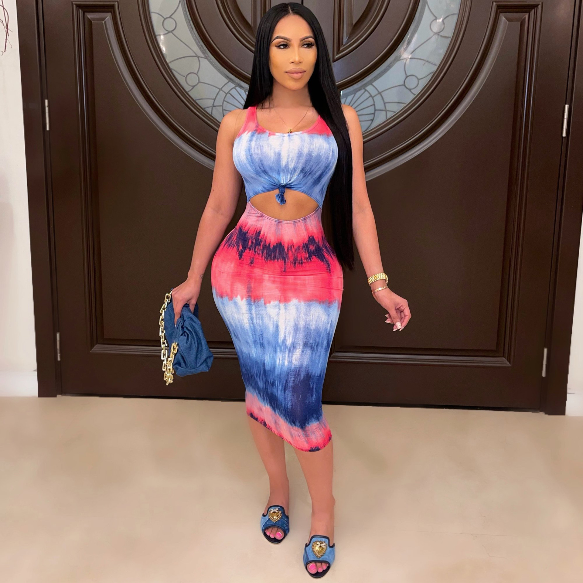 New Fashion Positioning Printed And Dyed Dress