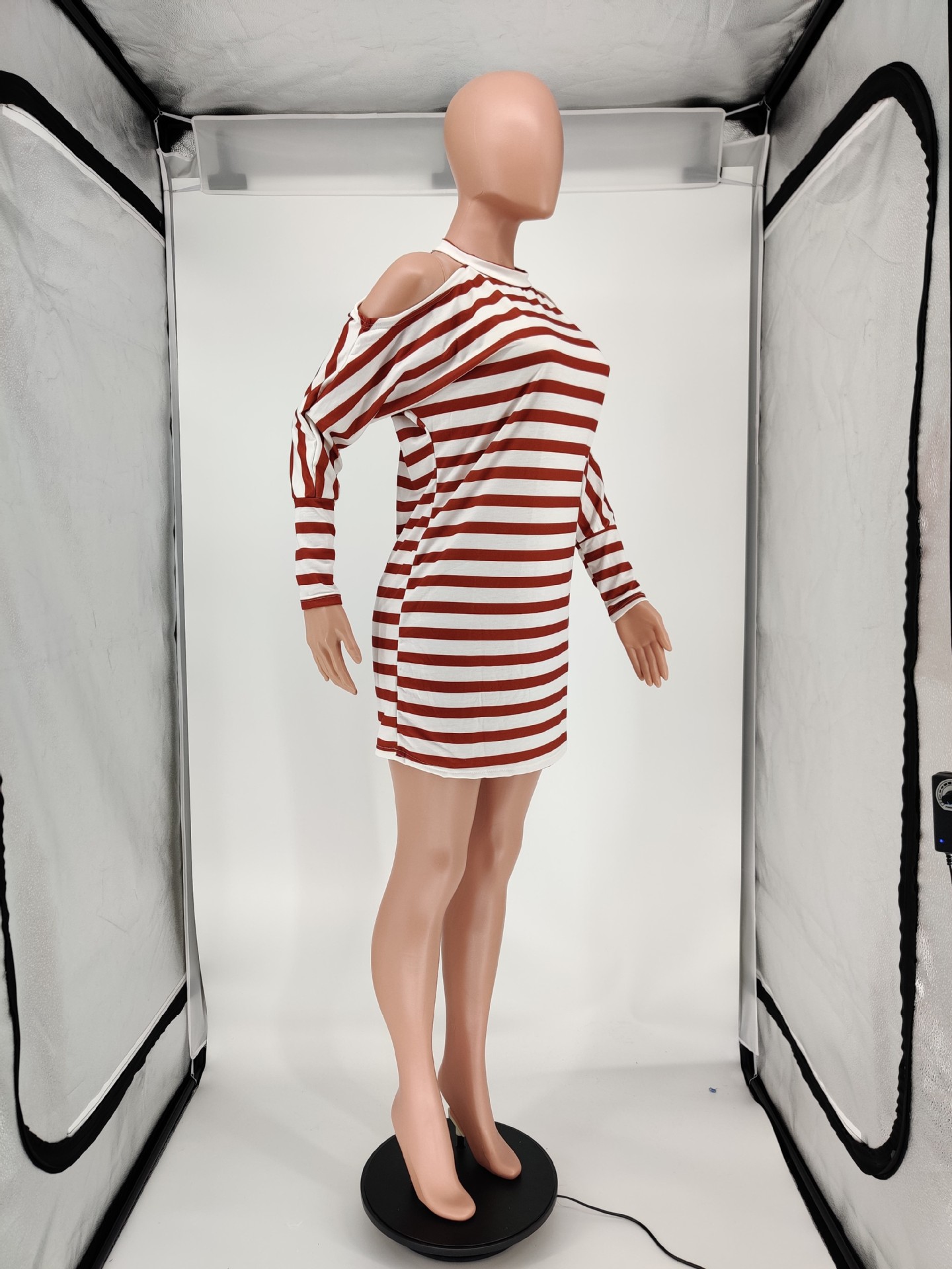 New Striped Printed Casual Off-Shoulder Dress | Stylish Women's Summer Dress