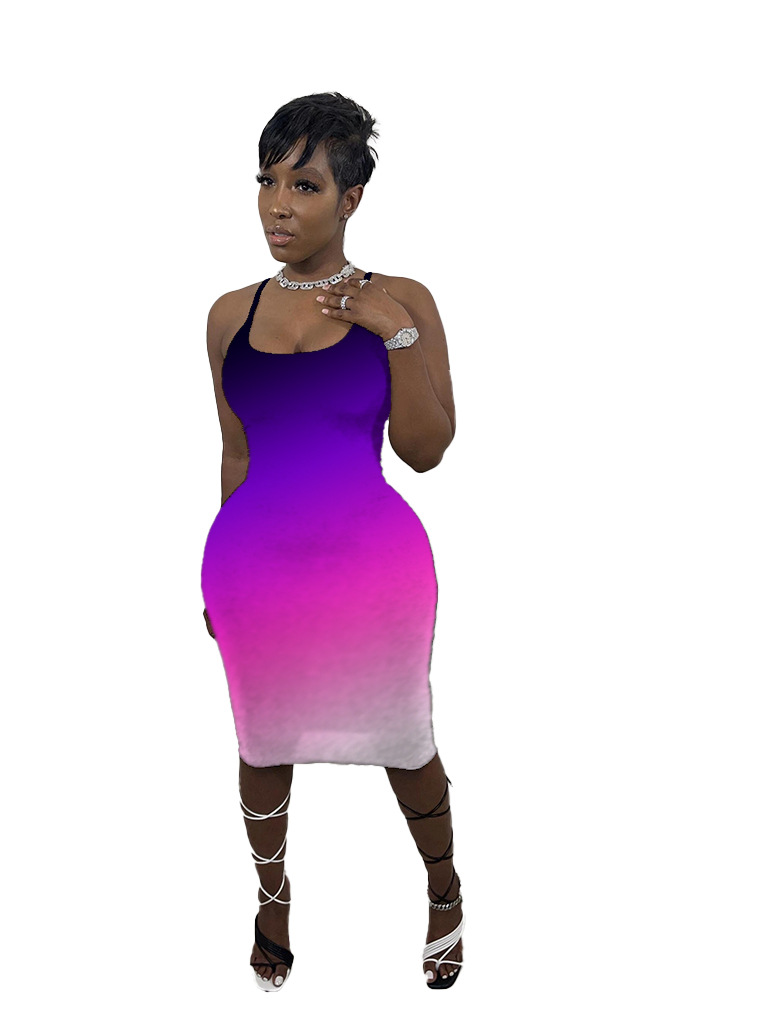 Summer Fashion Multi Color Dreamy Gradient Dress