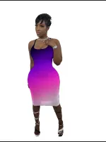 Summer Fashion Multi Color Dreamy Gradient Dress