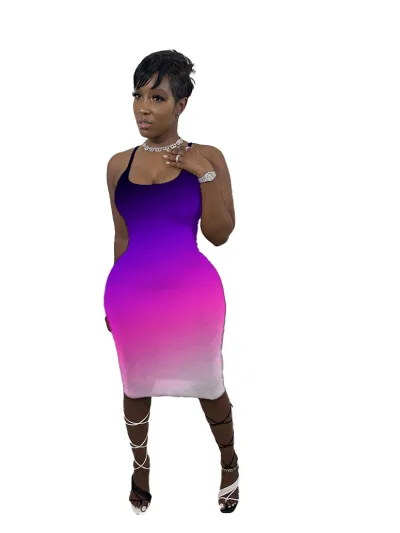 Summer Fashion Multi Color Dreamy Gradient Dress 01