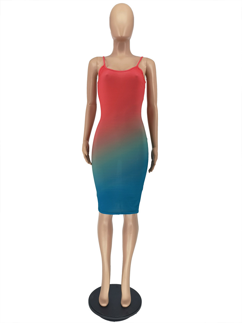 Summer Fashion Multi Color Dreamy Gradient Dress
