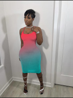 Summer Fashion Multi Color Dreamy Gradient Dress