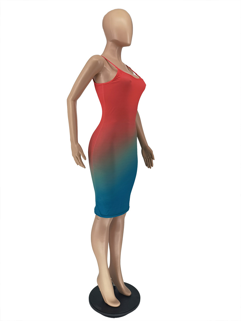 Summer Fashion Multi Color Dreamy Gradient Dress