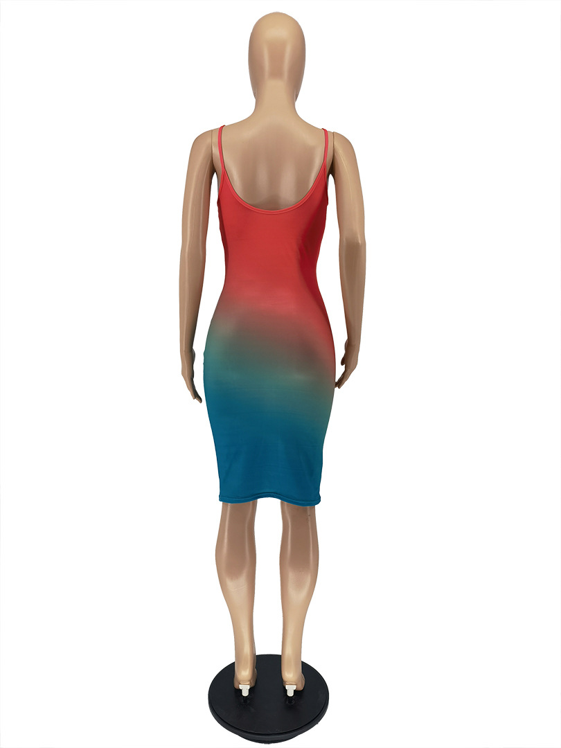 Summer Fashion Multi Color Dreamy Gradient Dress