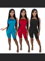Summer Fashion Off-shoulder Plush Chest Jumpsuit