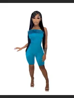 Summer Fashion Off-shoulder Plush Chest Jumpsuit