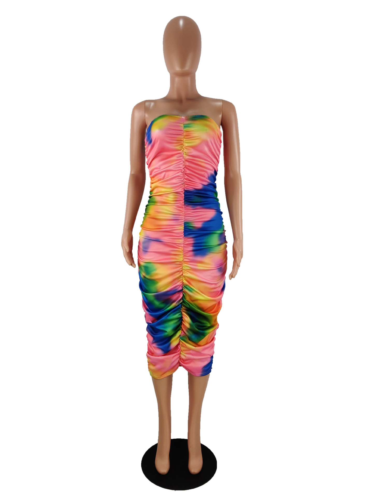 Summer Fashion Printed Strapless Long Dress