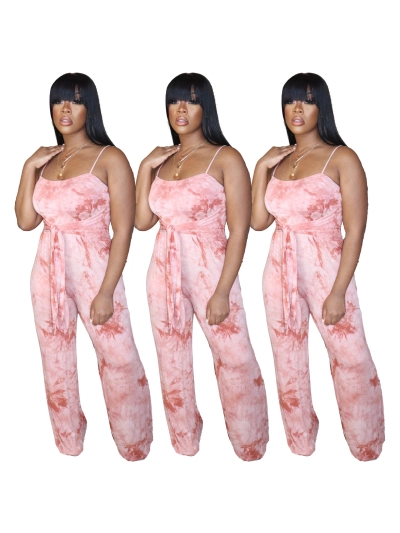 Summer Fashion Printed Suspenders Jumpsuit 02