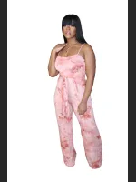 Summer Fashion Printed Suspenders Jumpsuit