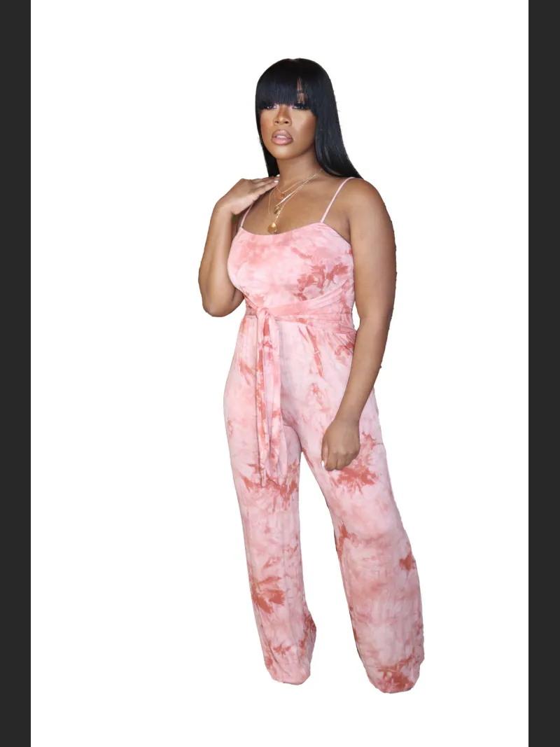 Summer Fashion Printed Suspenders Jumpsuit