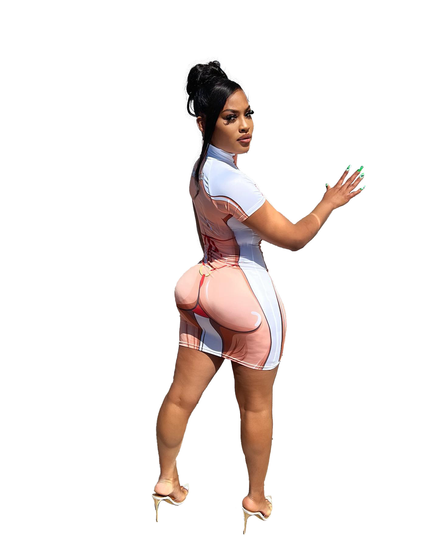 Summer Fashion Sexy Body Print Dress